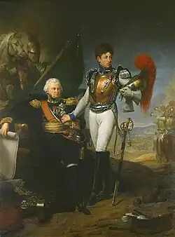 Général Lariboisière und sein Sohn, Lieutenant im 1er régiment de carabiniers – gefallen in der Schlacht bei Borodino.
