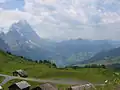 Blick von der Grossen Scheidegg mit Männlichen am rechten Bildrand, Eiger links