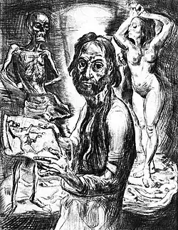 Grosses Selbstbildnis, 1930, Johann Robert Schürch (1895–1941) Zeichner, Maler, Graphiker