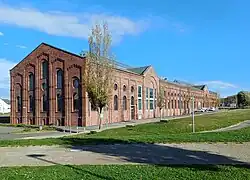 Kraftzentrale (oder Langhaus), der ehemaligen Gasturbinenhalle und späteren Elektro-Hauptwerkstatt