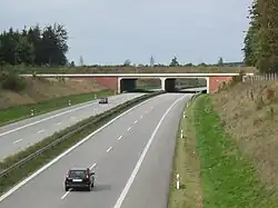 Grünbrücke über die A&nbsp;14 bei Schwerin (Oktober&nbsp;2006)