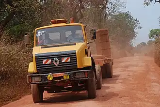 Holztransporter in der Stadt Yokadouma