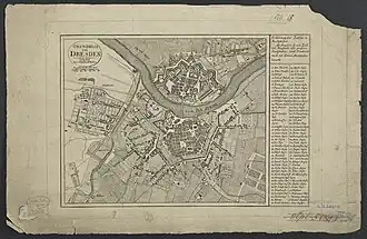 Stadtplan von 1750, Umbau erkennbar