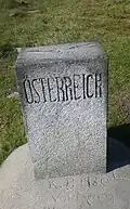 Grenzstein Österreich / Italien am Gsieser Törl