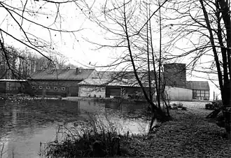 Wassermühle Gühlitz mit Mühlenteich 1978