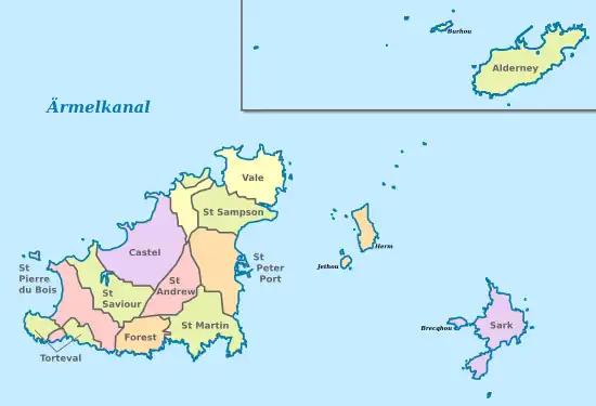 Die Parishes (Gemeinden) von Guernsey