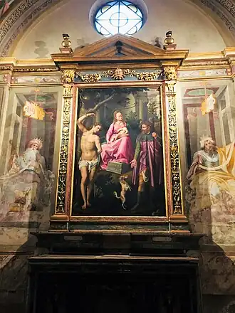 Guglielmo Caccia, Vergine tra i Santi Rocco e Sebastiano, 1601.