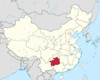 Lage von Guìzhōu Shěng in China