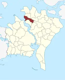 Lage des Brarup Sogn in der Guldborgsund Kommune