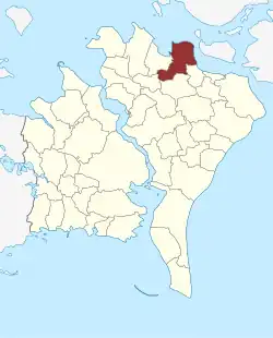 Lage des Gundslev Sogn in der Guldborgsund Kommune