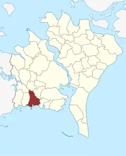 Lage des Herritslev Sogn in der Guldborgsund Kommune