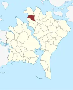 Lage des Kippinge Sogn in der Guldborgsund Kommune