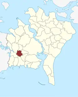 Lage des Musse Sogn in der Guldborgsund Kommune