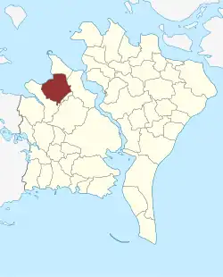 Lage des Tårs Sogn in der Guldborgsund Kommune