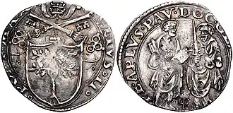 Giulio (beschnitten) mit Dreizack als Bankzeichen der Fugger