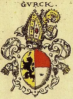 Wappen des Bistums Gurk 1605, nach Siebmacher