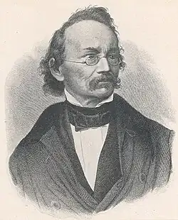 Der Maler Gustav König; Stich nach einer Fotografie