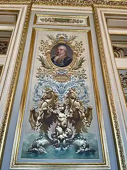 Wanddekoration zu Ehren von Admiral Pierre André de Suffren im Salon des Amiraux