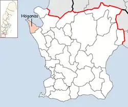 Lage der Gemeinde Höganäs