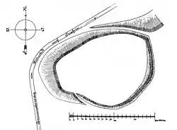 Lageplan der Hünenburg, 1896