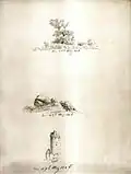 Baum, Hünengrab und Turm, 1806