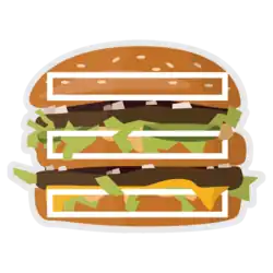 Hamburger aus den zwei Hälften eines Hamburger-Brötchens (Buns) und Belag