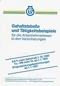 HBV-Gehaltstabelle und Tätigkeitsbeispiele in der Versicherungsbranche ab 1. Oktober 1990