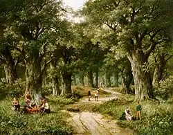 Landvolk an einer Feuerstelle