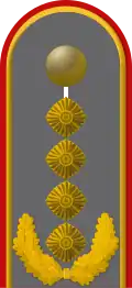Dienstgradabzeichen eines Generals auf Schulterklappe der Jacke des Dienstanzuges für Heeresuniformträger