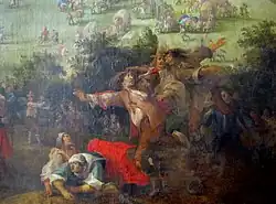 Detail aus: „Die Schlacht bei Thionville“, flüchtende Soldaten.