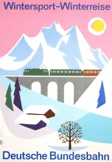 Plakat Winterreise für die DB von Ernst Strom
