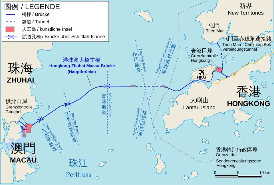HZM-Brückenverlauf&nbsp;B – Zhujiang Kou, 2018