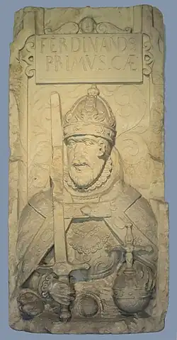 Kaiser Ferdinand I. aus der Fassadendekoration des Hauses zur Münze