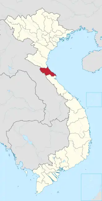 Karte von Vietnam mit der Provinz Hà Tĩnh hervorgehoben