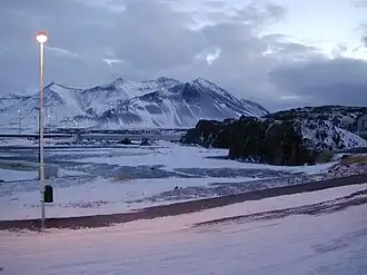 Hafnarfjall im Winter