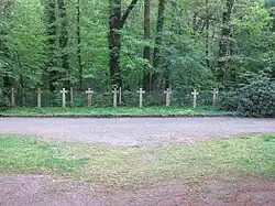 Holzkreuze für im Ersten Weltkrieg gefallene Soldaten