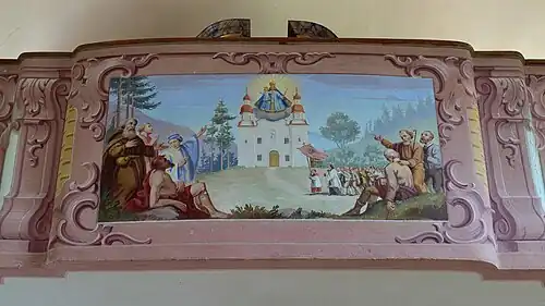 Empore mit ursprünglicher Ansicht der Kirche