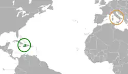 Lage von Haiti und Heiliger Stuhl