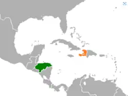 Lage von Honduras und Haiti