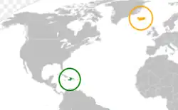 Lage von Haiti und Island
