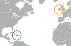 Lage von Haiti und Irland