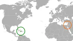 Lage von Haiti und Israel