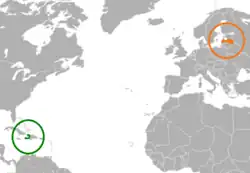 Lage von Haiti und Lettland