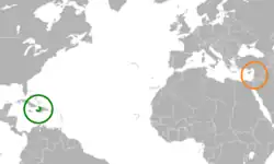 Lage von Haiti und Libanon