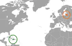 Lage von Haiti und Litauen