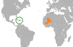 Lage von Haiti und Mali