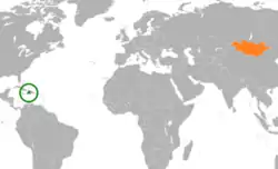 Lage von Haiti und Mongolei