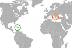 Lage von Haiti und Nordmazedonien