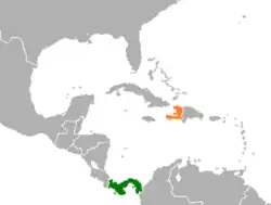 Lage von Panama und Haiti
