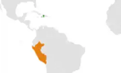 Lage von Haiti und Peru